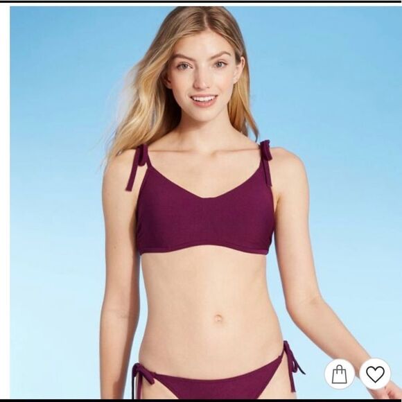 Shade & Shore™ Acai Tie Strap Textured Bikini - Picture 1 of 14